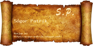 Sógor Patrik névjegykártya