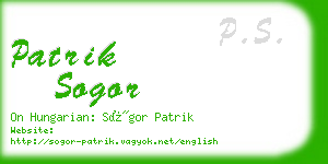 patrik sogor business card